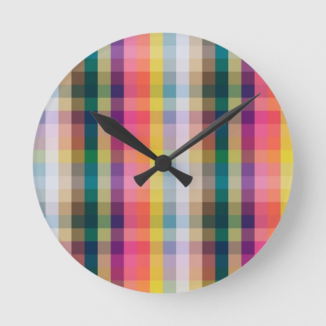 Horloge Ronde Plaid écossais Abstrait (Recto)