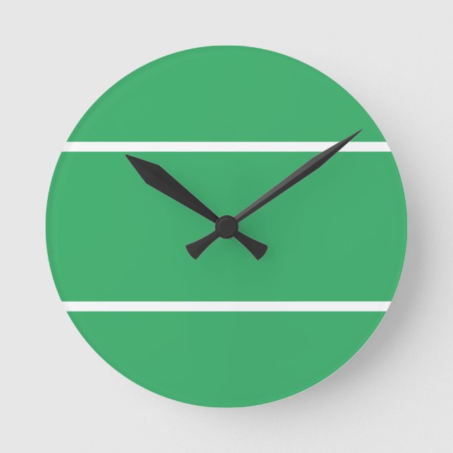 Horloge Ronde Plaisant Mer Vert Jumeau Blanc Horizontal Grandes (Recto)