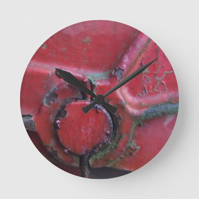 Horloge Ronde Plan rapproché rouillé rouge de camion (Recto)