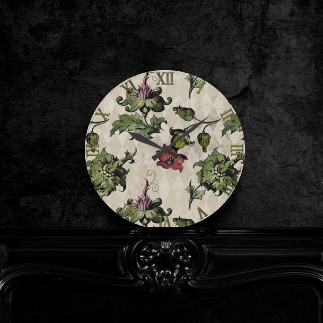 Horloge Ronde Plante de sorcière apothecaire | Herbes botaniques (Créateur téléchargé)