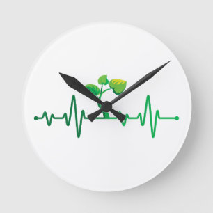 Horloge Ronde Plante Heartbeat - Botany Botanist Gardening Plant