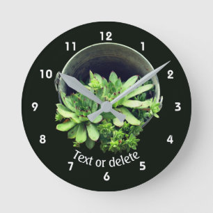 Horloge Ronde Plantes grasses personnalisées Poules et poussins