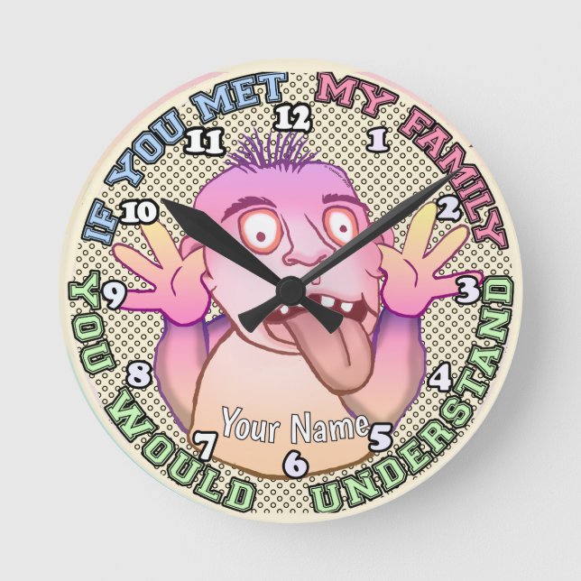 Horloge Ronde Playful family face (Recto)