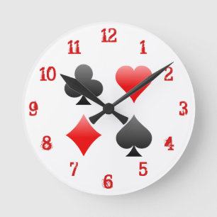 Horloge Ronde Playing Card Suits: Wall Clock