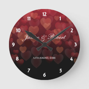 Horloge Ronde Pleuvoir des coeurs