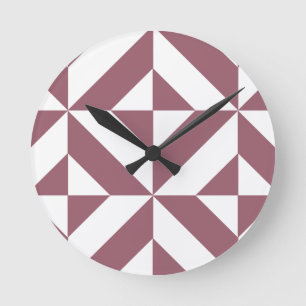 Horloge Ronde Plum Geometric Deco Cube Pattern
