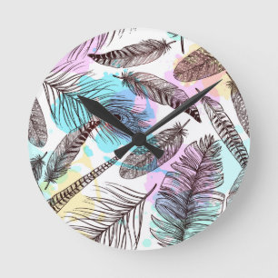 Horloge Ronde Plumes de paquetage