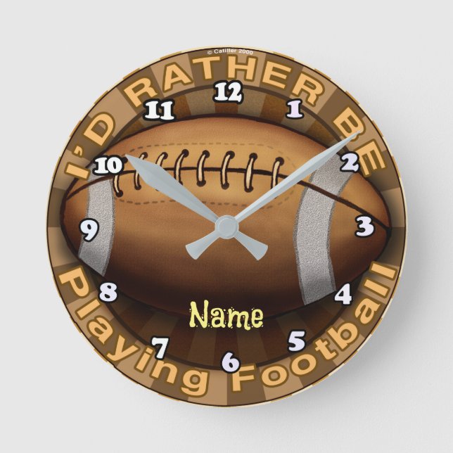 Horloge Ronde Plutôt jouer au football (Recto)
