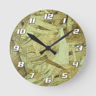 Horloge Ronde Plywood de carte à puce OSB avec des nombres