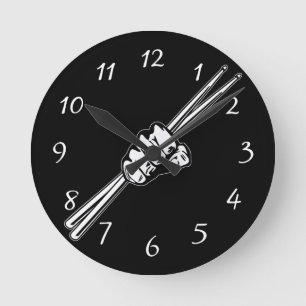 Horloge Ronde Poignées de tambour Pointe de poing