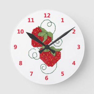 Horloge Ronde Point croisé de fraises