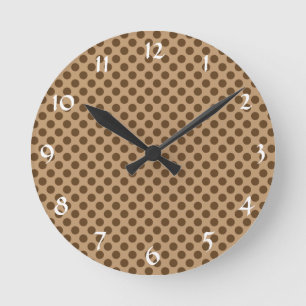 Horloge Ronde Point Polka Brown