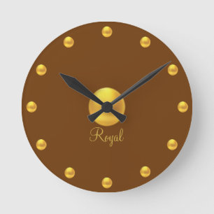 Horloge Ronde Points Dorés Royaux Élégants