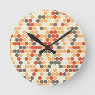 Horloge Ronde Points orange