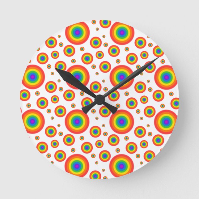 Horloge Ronde Pois arc-en-ciel (Recto)