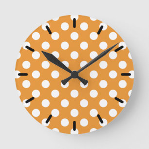 Horloge Ronde Pois blancs sur ambre