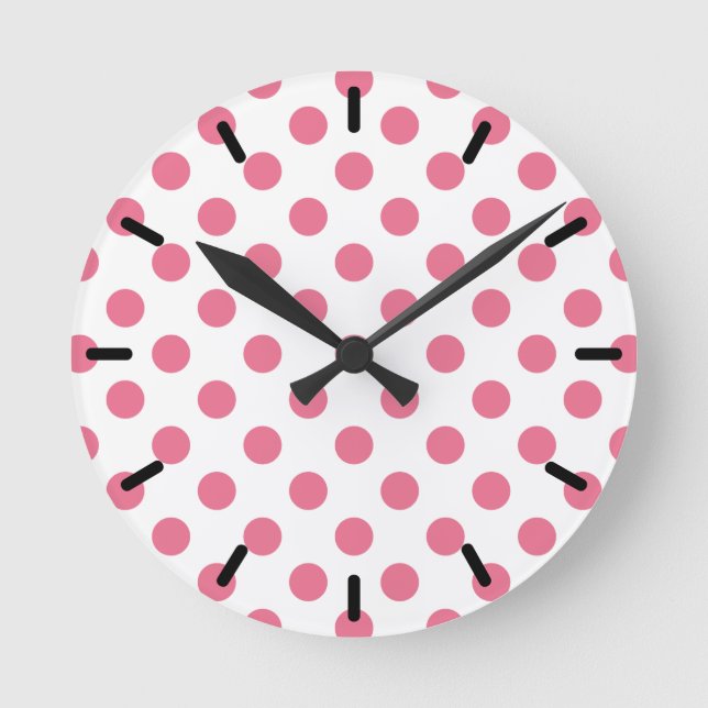 Horloge Ronde Pois rose et blanc (Recto)