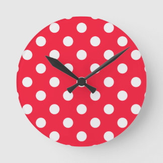 Horloge Ronde Pois rouges et blancs