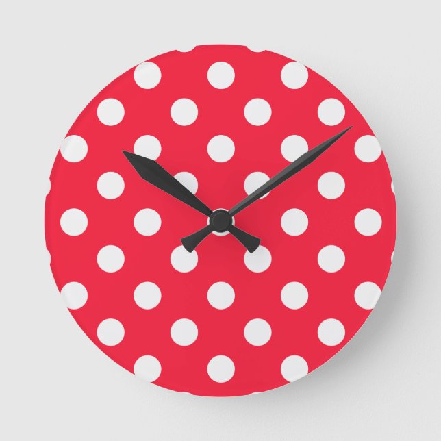 Horloge Ronde Pois rouges et blancs (Recto)