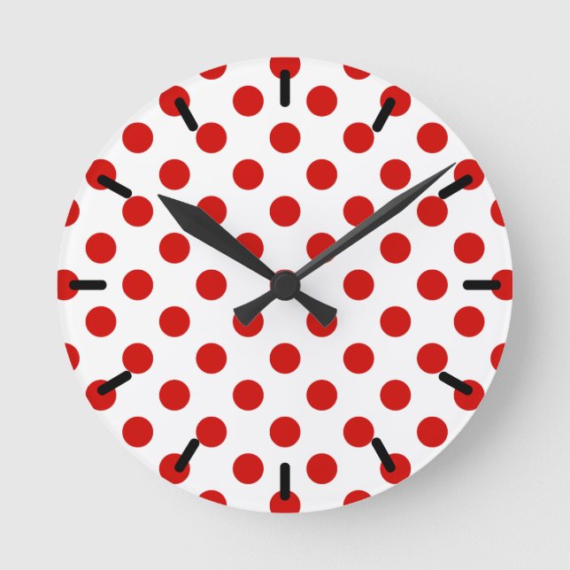 Horloge Ronde Pois rouges et blancs (Recto)
