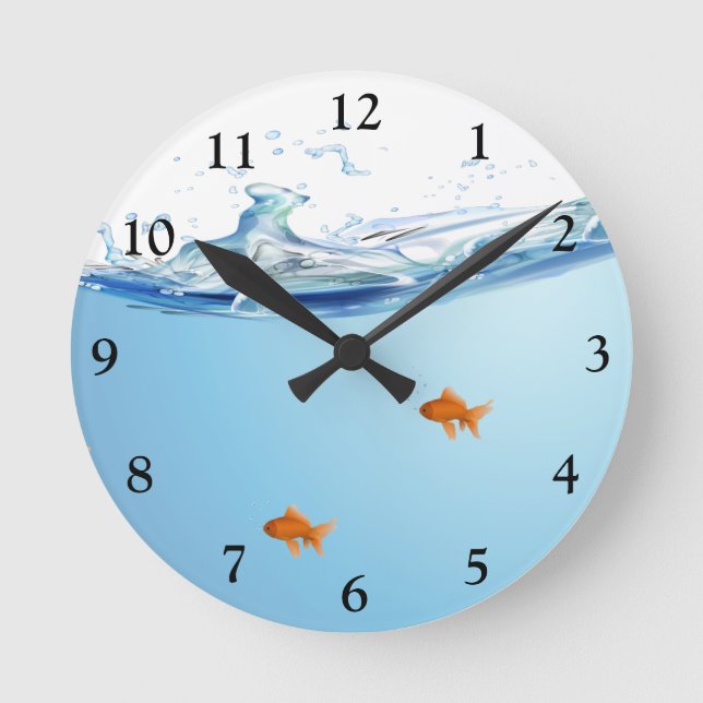 Horloge Ronde Poisson d'or sous l'aquarium aquatique (Recto)
