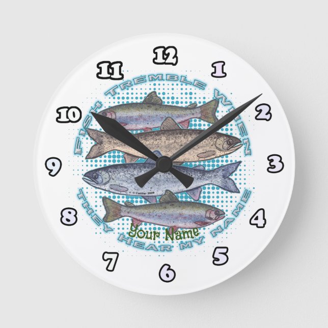 Horloge Ronde Poisson Pêche en ébullition (Recto)