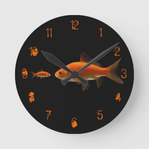 Horloge Ronde Poisson rouge