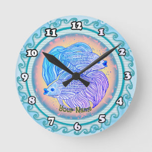 Horloge Ronde Poisson Yin Yang