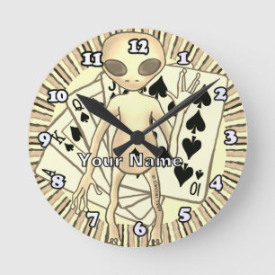 Horloge Ronde Poker Alien