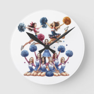 Horloge Ronde Pom-pom girl