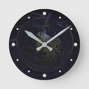Horloge Ronde pomme dorée