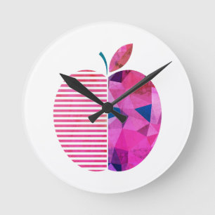 Horloge Ronde Pomme, Fruit, Sain