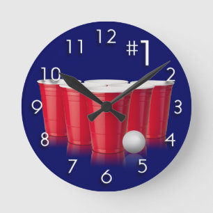 Horloge Ronde Pong de bière