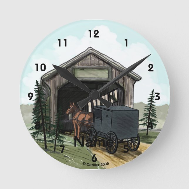 Horloge Ronde Pont couvert Amish (Recto)