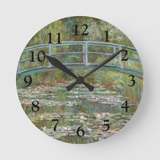 Horloge Ronde Pont d'art de Monet au-dessus d'un étang des (Recto)
