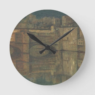 Horloge Ronde Ponte Vecchio, Florence (huile sur la toile)