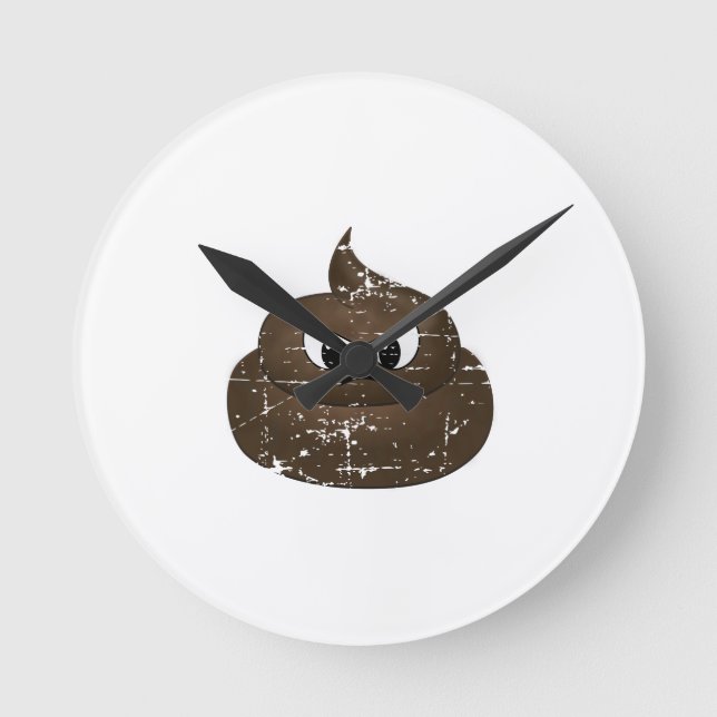 Horloge Ronde Poop de dessin en colère (Recto)