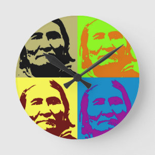 Horloge Ronde Pop Art Freedom Fighter Geronimo
