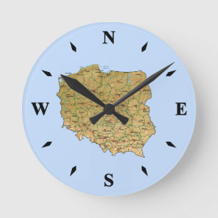 Horloge Ronde Pop Map Clock