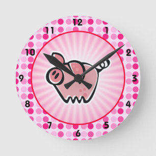 Horloge Ronde Porc mignon