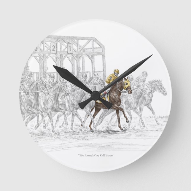 Horloge Ronde Porte de départ de la course de cheval (Recto)