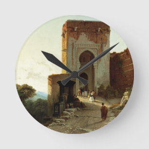 Horloge Ronde Porte de Justice, Alhambra, Grenade (huile sur la