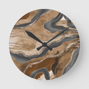 Horloge Ronde Porte en marbre terrestre Parties scintillant en o