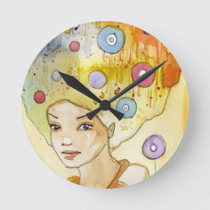 Horloge Ronde Portrait abstrait