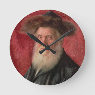 Horloge Ronde Portrait de Rabbin de Nadvorno, c.1910 (huile