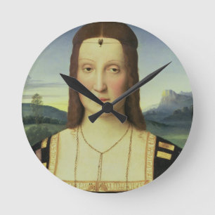 Horloge Ronde Portrait d'Elizabeth Gonzaga, c.1504 (oil on pane