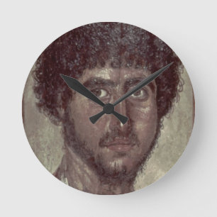 Horloge Ronde Portrait d'un Grec, de Fayum, Romano-Égyptien,