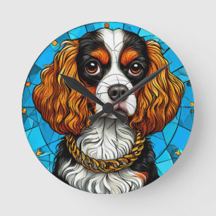 Horloge Ronde Portrait en verre de chien