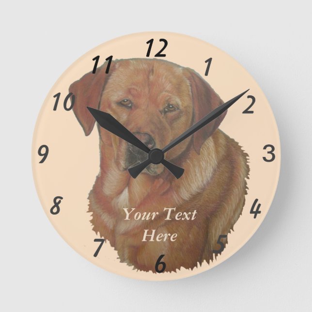 Horloge Ronde portrait of rarred golden labrador reever doff (Recto)