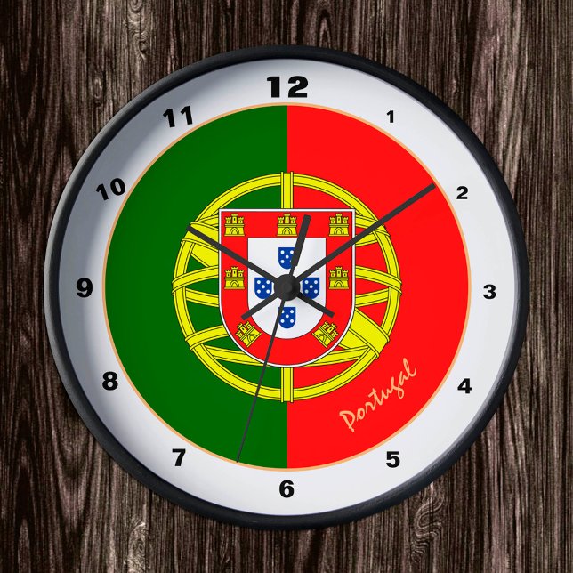 Horloge Ronde Portugais Drapeau & Portugal mode tendance / desig (Créateur téléchargé)